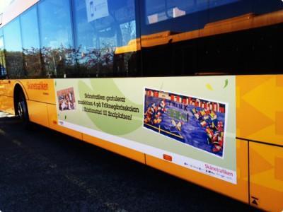 SM214 Systemtext Dekorerade bussar till Eurovision Song Contest Skånetrafiken buss ESC 2014